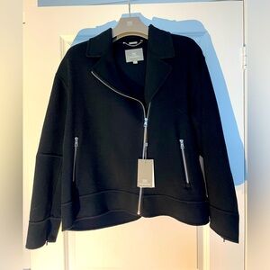 Soia & Kyo Women's “Iskra” Black Wool Biker Style Jacket. Zip sleeves. L/G. NWT.